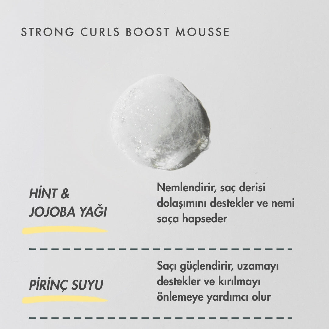 Strong Curls Güçlendirici Biberiye Yağlı Bukle Şekillendirici Köpük